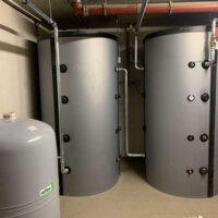 graue Hackgutheizung